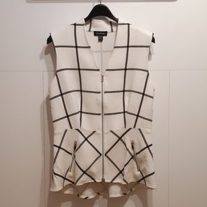 Le Château sleeveless peplum cover up jacket white